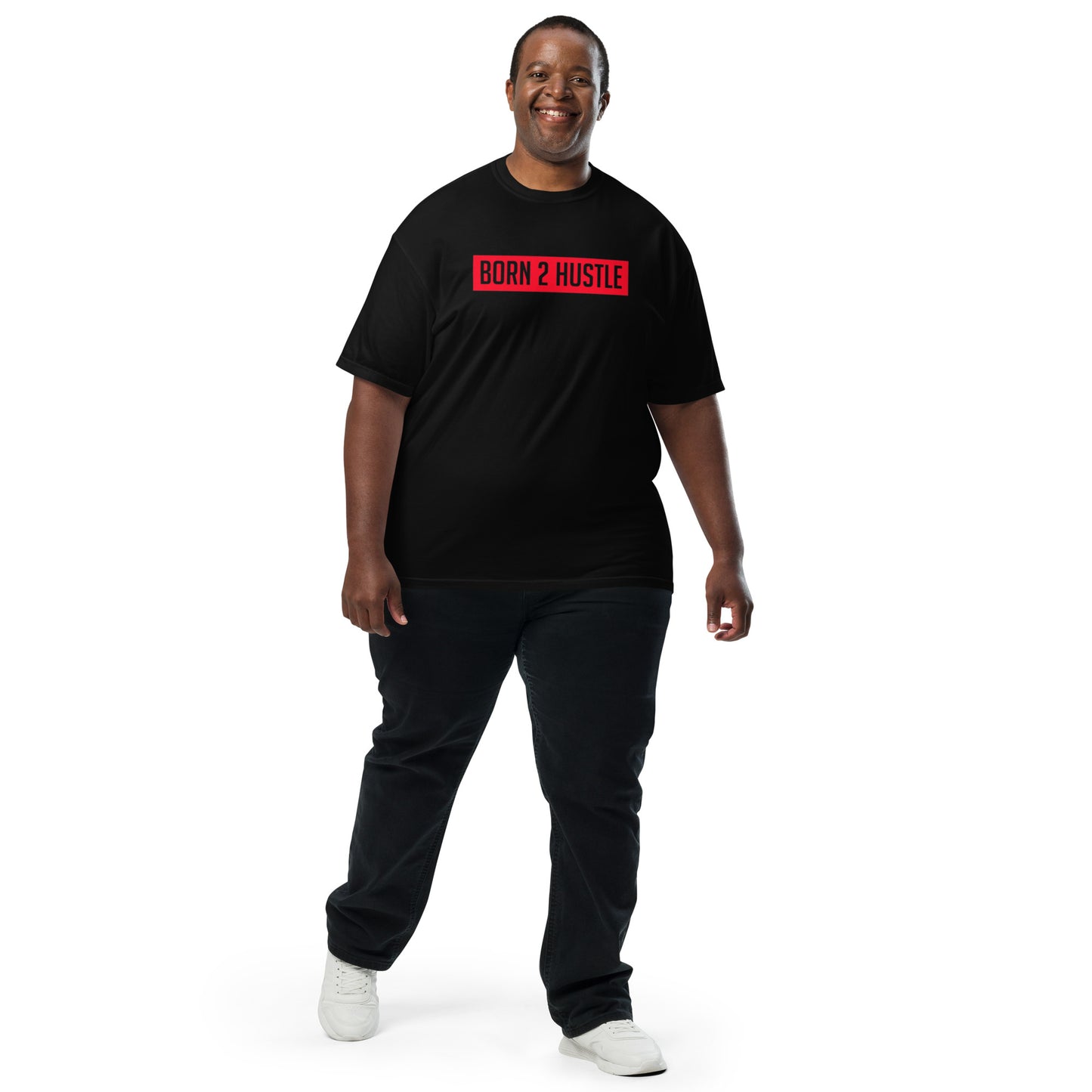 Unisex Born 2 Hustle Red Logo heavyweight t-shirt