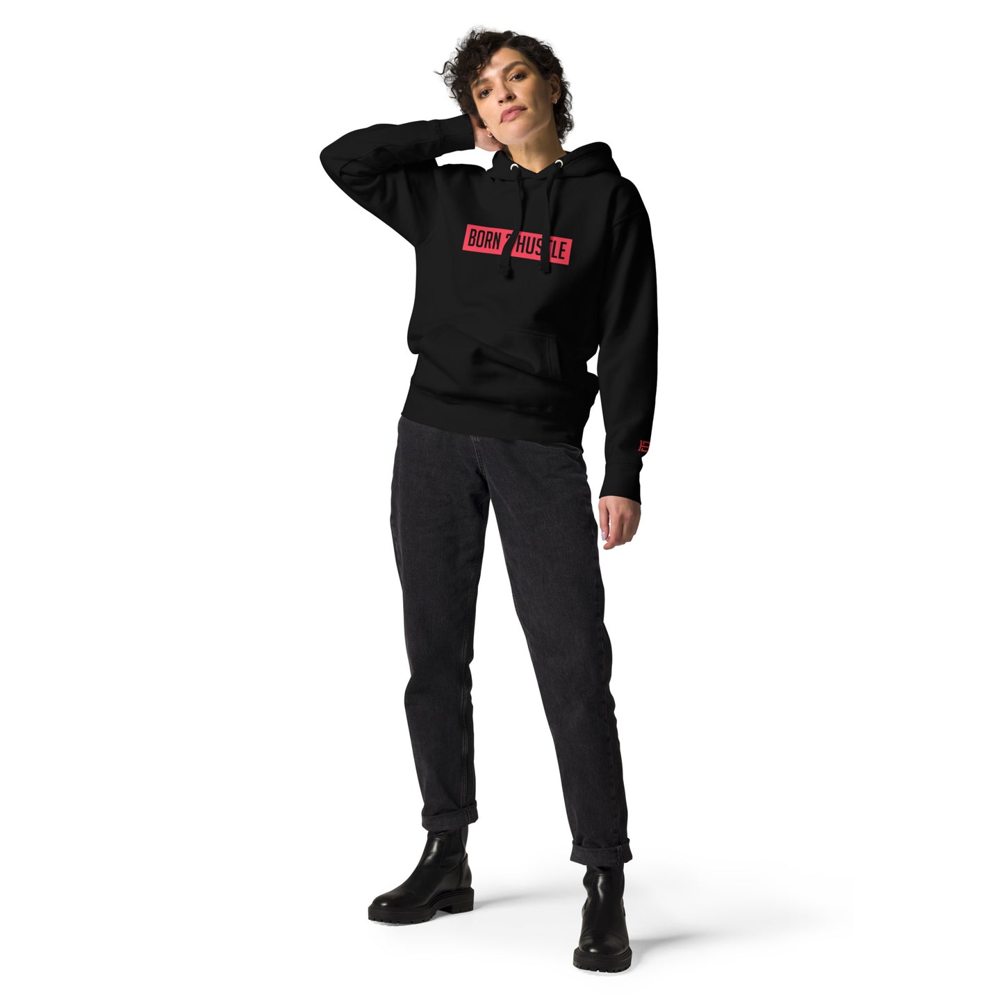 Born 2 Hustle Red Box logo Unisex Hoodie