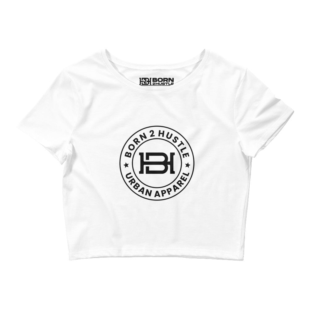 White Women’s B2H Circle logo Crop Tee