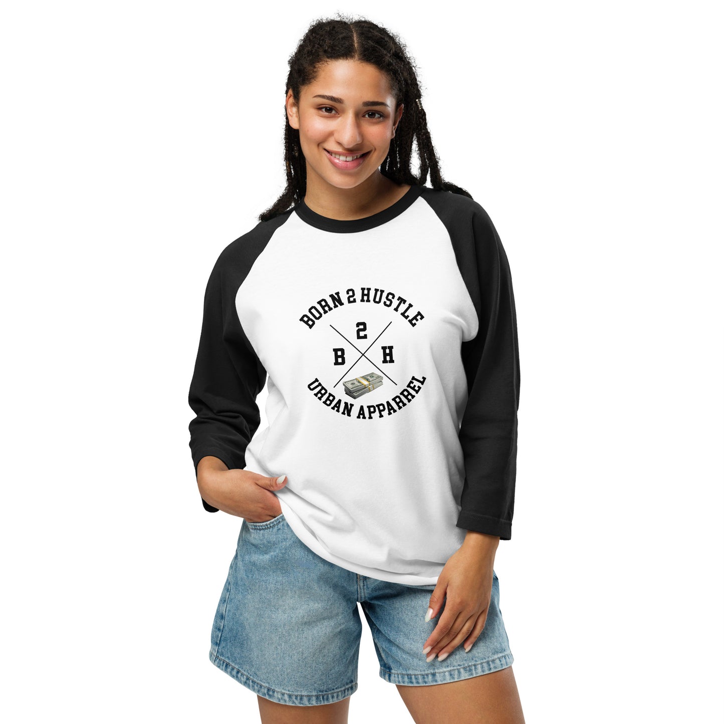 Urban Apparel Logo 3/4 sleeve raglan shirt
