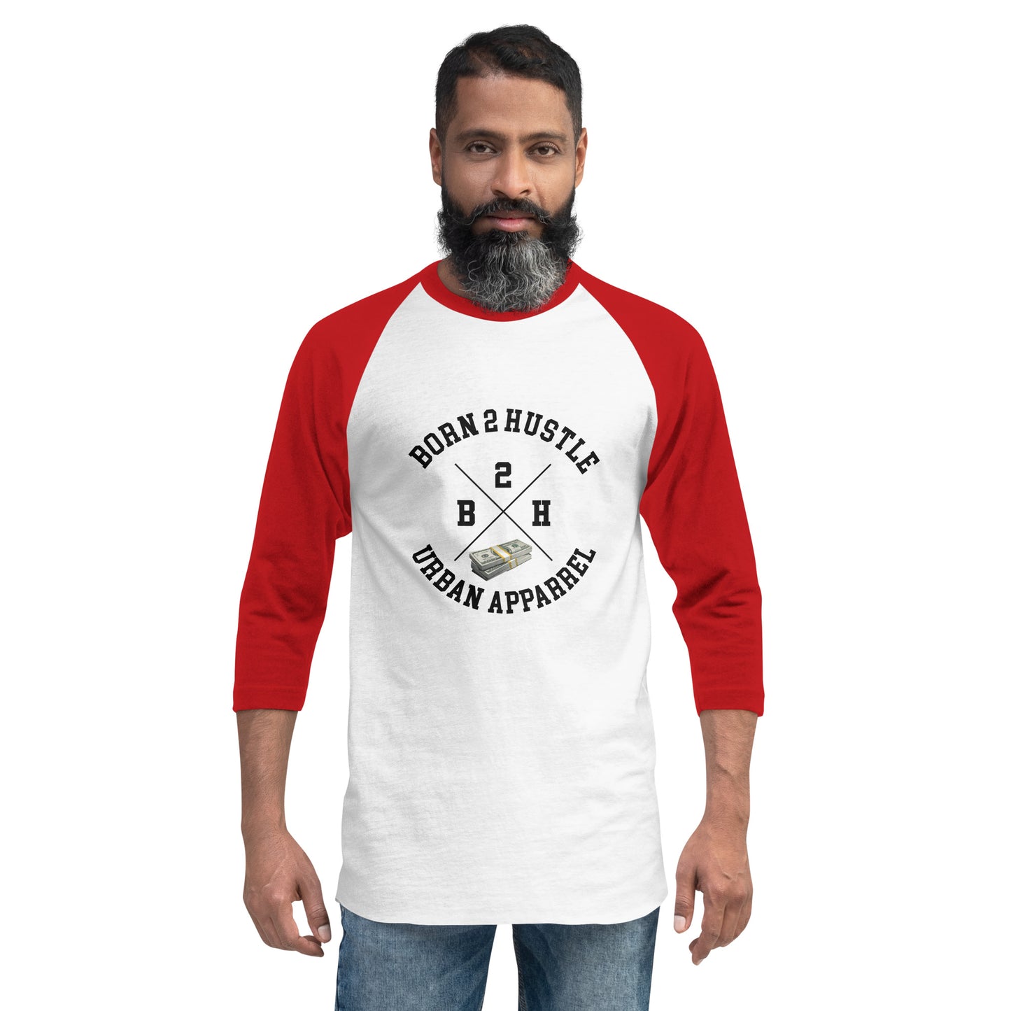 Urban Apparel Logo 3/4 sleeve raglan shirt